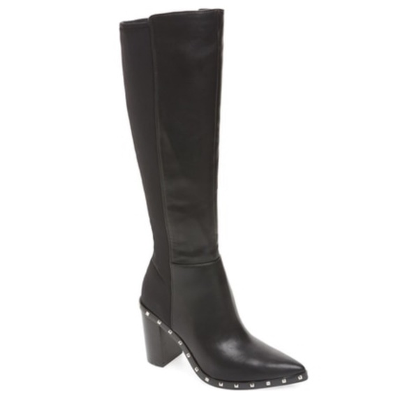 studded knee high stretch boot charles by charles david